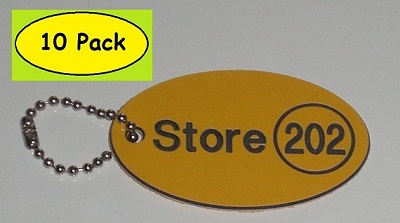 Pack of 10 Qty 80mm x 50mm Oval Key Fob - Free Engraving